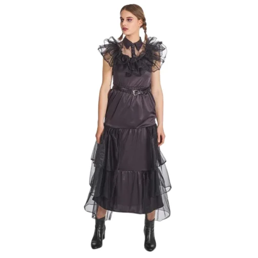 Déguisements Adultes-Partyline Robe De Bal Noir Mercredi Femme - Taille 42