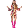 Déguisements Adultes-Euro Shop Robe de Déguisement Groovy Hippie Girl - M