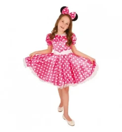 Déguisements Enfants-Partyline Robe de déguisement Minnie Mouse - Rose à pois blancs - Taille 140