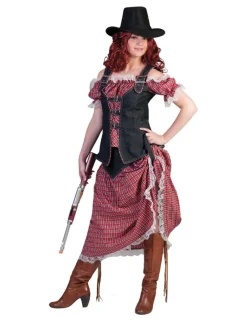 Déguisements Adultes-Euro Shop Robe Déguisement Cowgirl Denim Ranger Long - Taille 40/42