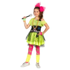 Déguisements Enfants-Euro Shop Robe enfant fluo des années 80 Kiss The Girl - Taille 164