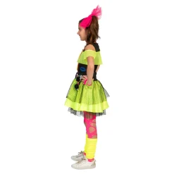 Déguisements Enfants-Euro Shop Robe enfant fluo des années 80 Kiss The Girl - Taille 164