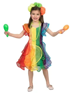 Déguisements Enfants-Euro Shop Robe enfant Princesse Arc-en-ciel - Taille 128