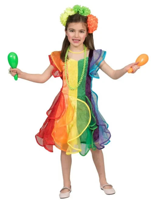 Déguisements Enfants-Euro Shop Robe enfant Princesse Arc-en-ciel - Taille 128