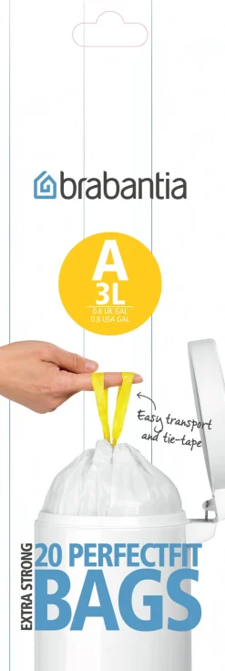 Poubelles Et Sacs-Brabantia Sac poubelle 3 L string 20 pièces