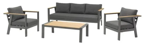 Salons De Jardin | Meubles De Jardin-DDD Salon de jardin Jovi - Aluminium - Anthracite