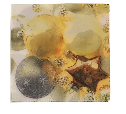 Être À Table-DDD Serviettes Noel Or/Argen 33X33 cm 20 Pcs