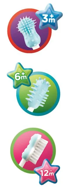 Produits De Soin Et Accessoires-Nuby Set brosse dents 3 pièces - à partir de 3 mois