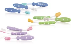 Produits De Soin Et Accessoires-Nuby Set brosse dents 3 pièces - à partir de 3 mois