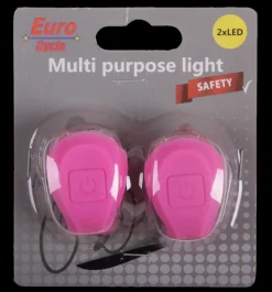 Accessoires Vélo-Euro Cycle Set pink avant + arrière led