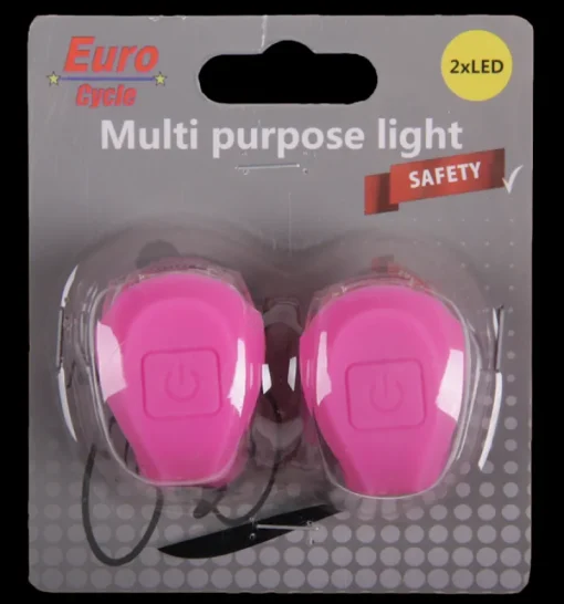 Accessoires Vélo-Euro Cycle Set pink avant + arrière led