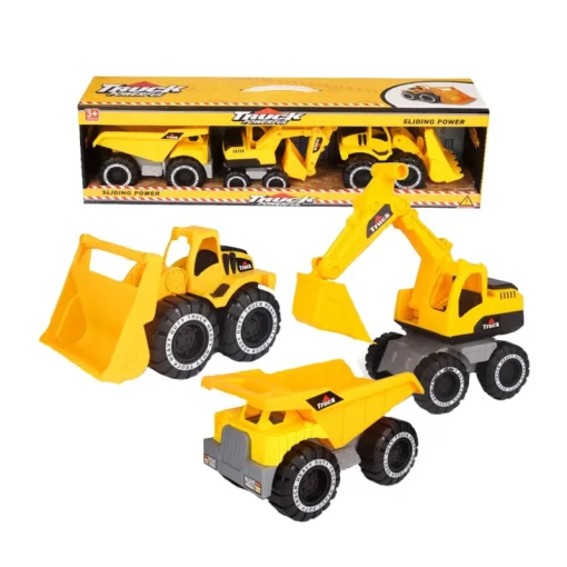 Véhicules-DDD Toys Set Véhicules de Chantier - 3 Pièces - Pelleteuse Benne Chargeuse