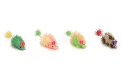 Jouets-Beeztees Souris poil long arc ciel 6,5 cm