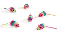 Jouets-Beeztees Souris rainbow 5 cm