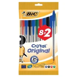 Stylos Et Stylos À Bille-Bic Stylo à bille CRISTAL 8+2