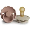 Tétines Et Attache-tétines-Frigg Sucette Marguerite Latex Blush/CreamT2 (2 stuks)
