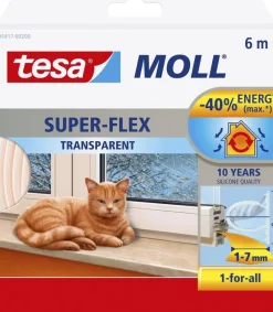 Rubans Adhésif-Tesa Moll Superflex Silicone 9 mm x 6 m - Transparant