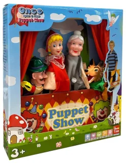 Poupées Et Peluches-DDD Toys Théâtre de Marionnettes en Bois - Modèle de Table - Inclus 4 Marionnettes