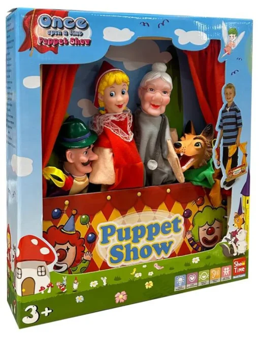 Poupées Et Peluches-DDD Toys Théâtre de Marionnettes en Bois - Modèle de Table - Inclus 4 Marionnettes
