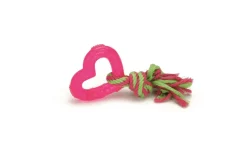 Jouets-Beeztees Tpr jouet chien love rose 8 cm