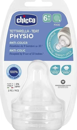 Allaitement Au Biberon-Chicco Tétine Phystiologiques Anti-Coliques silicone 6M+ x2