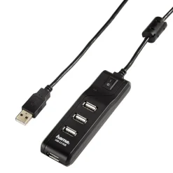 Câbles-Hama Usb 2.0 Hub 1:4 on / off switch noir