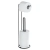 Accessoires De Toilette-Wenko Lugano Porte-rouleau et réservoir de toilette 2en1 54 cm - noir
