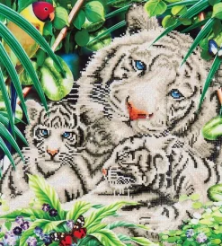 Artisanat-Dotz White Tiger&Cubs Diamond
