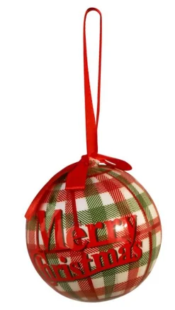 Décoration De Sapin-DDD 3x boules noël carreaux ro/vert