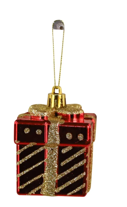 Décoration De Sapin-DDD 4x ornement noël cadeaux rouge